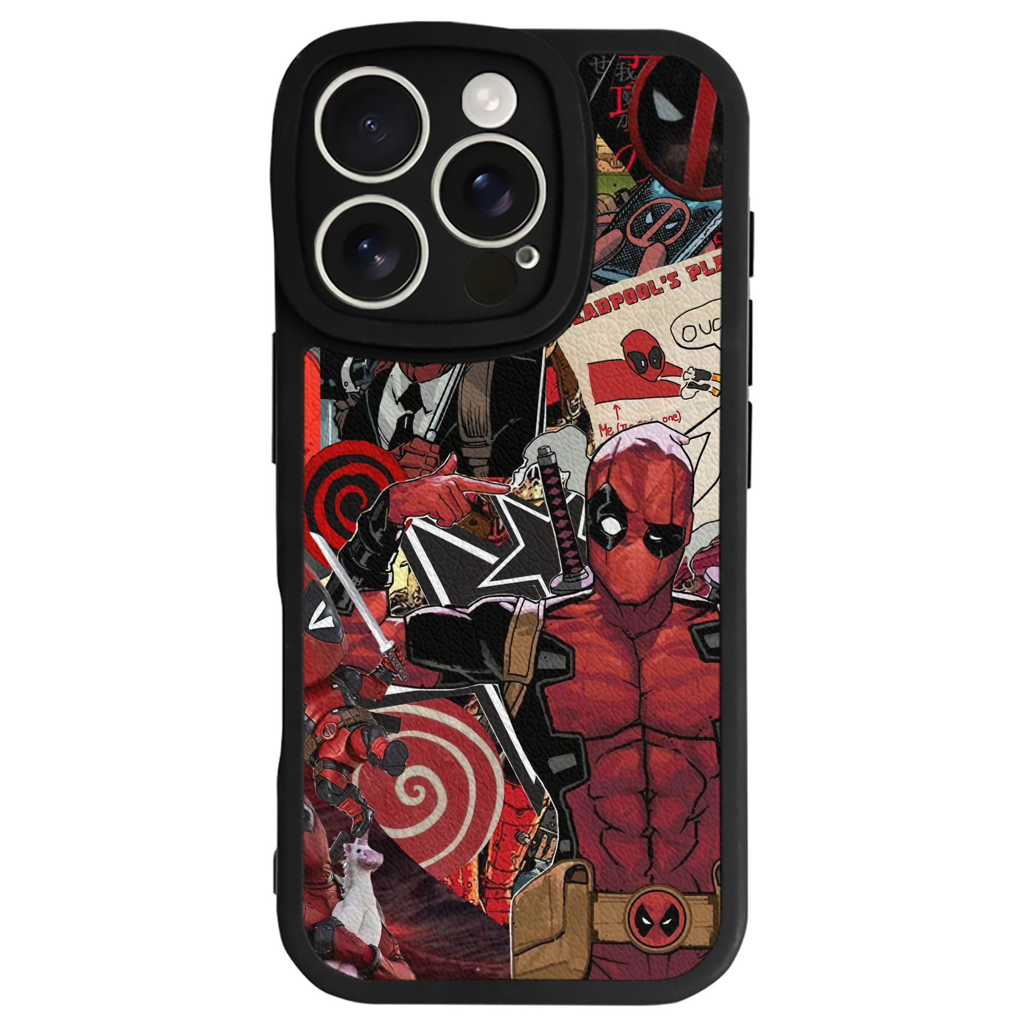 （画像用） Deadpool デッドプール 【iPhone 16シリーズ対応】シリコンスマホケース（レザー調） 材質：シリコン
